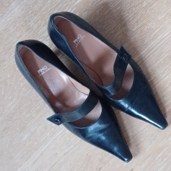 All leather black heels. Like new. - Picture 8 of 9